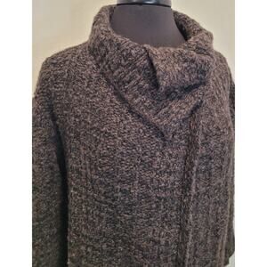 Eileen Fisher Wool Alpaca Cardigan Brown M Longline Minimal Luxe Cozy